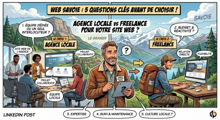 Site web d&rsquo;entreprise : Agence locale ou freelance, comment faire le bon choix en Savoie ?